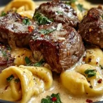 Cracked garlic steak tortellini in creamhouse sauce bliss with 20 ounces fresh cheese tortellini, one pound sirloin or ribeye steak cubed and seasoned with garlic powder and smoked paprika, seared in two tablespoons olive oil, tossed in a velvety sauce of four tablespoons butter, five minced garlic cloves, one cup heavy cream, three-quarter cup whole milk, and one and a quarter cups freshly grated Parmesan - ready in 30 minutes