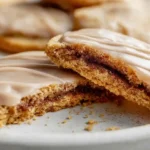 Brown Sugar Pop Tart Cookies with soft buttery cookies stuffed with brown sugar cinnamon filling and topped with vanilla glaze and cinnamon sugar