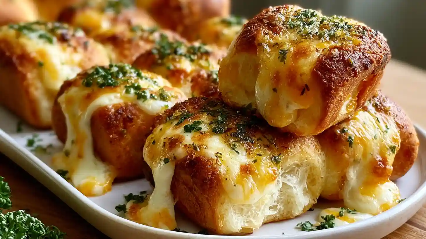 Mini Grilled Cheese Hawaiian Rolls on a baking sheet, golden and crispy with melted cheddar oozing from sweet dinner rolls.